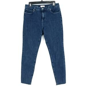 Ted Baker Jeans Womens 30 Waist Midrise Skinny Raw Hem Blue Stretch Denim Magolo